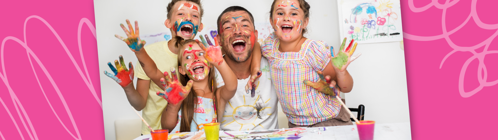 Banner Novas oficinas Pai e Filhos brincando